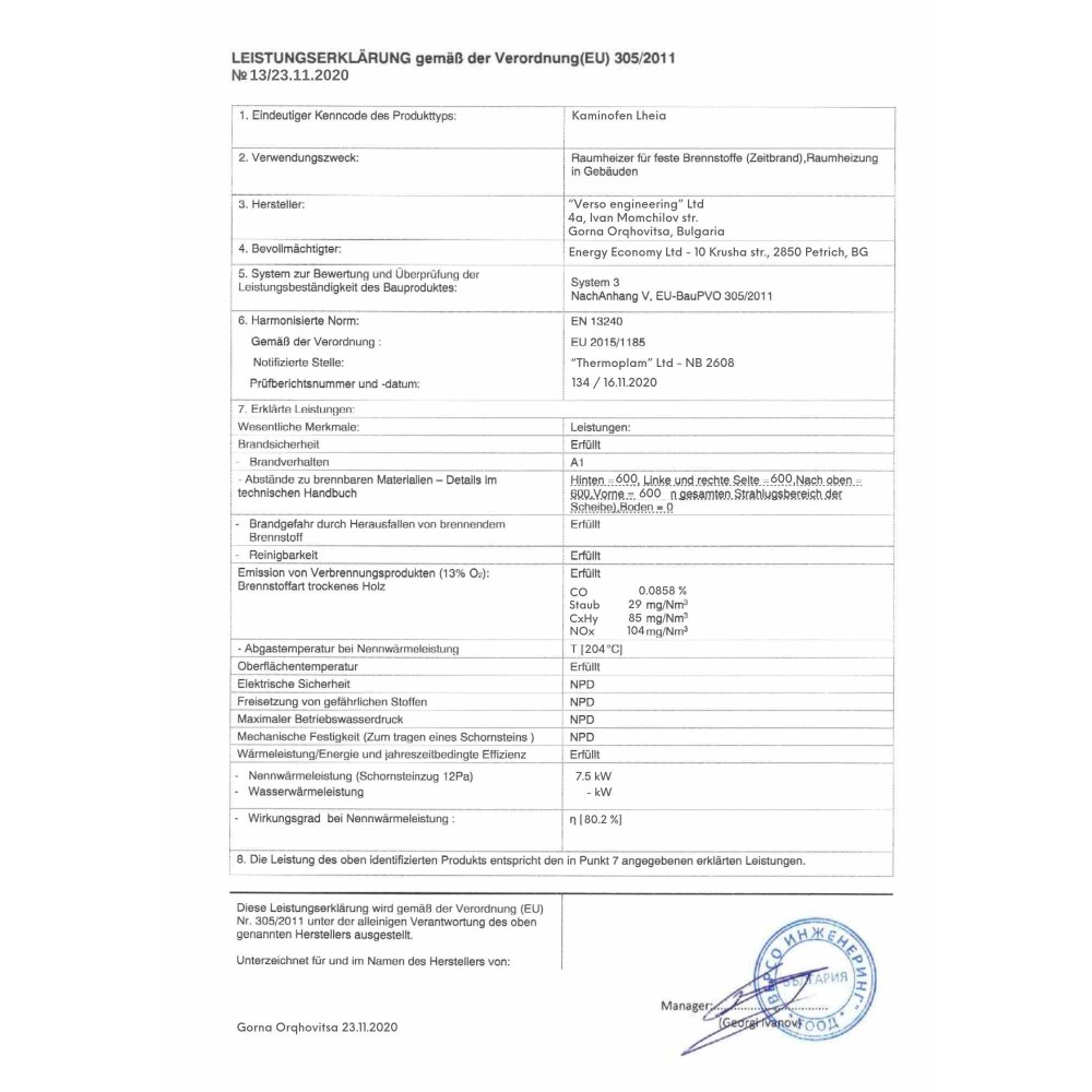 Kaminofen, Holzofen Verso Lheia Rot, Leistung 7.5 kW | Holzofen | Kaminofen |