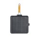 Grillpfanne Gusseisen mit klappbarem Holzgriff, 24x24 cm | Grillpfanne Gusseisen | Gusseisenpfanne |
