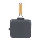 Grillpfanne Gusseisen mit klappbarem Holzgriff, 24x24 cm | Grillpfanne Gusseisen | Gusseisenpfanne |