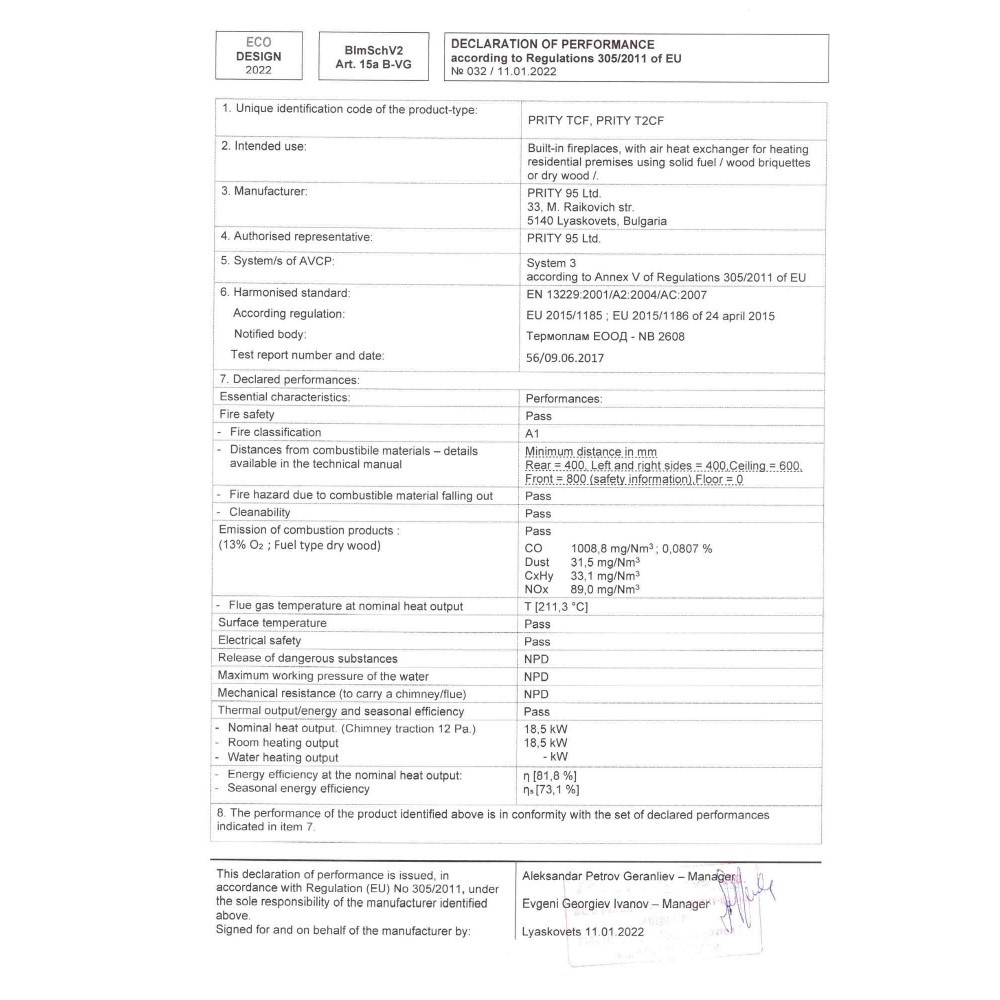 Kamineinsatz, Kamin Prity, Modell TC2F, Leistung 18.5kW, Gebläse, Gusseisentür, Panoramablick | Kamin | Kamineinsatz |