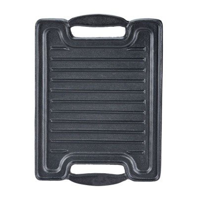 Doppelseitige Grillplatte aus Gusseisen, 36x25 cm - Gusseisenplatte