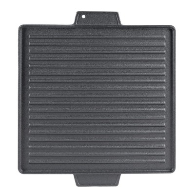 Doppelseitige Grillplatte aus Gusseisen, 38x38 cm - Gusseisenplatte