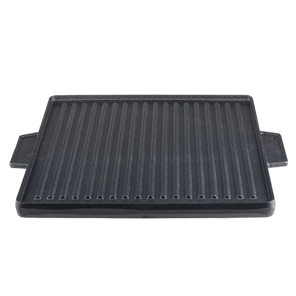 Doppelseitige Grillplatte aus Gusseisen, 38x38 cm | Gusseisenplatte |  |