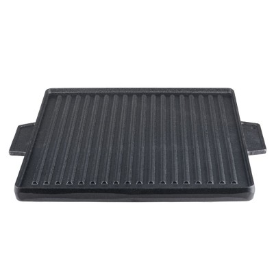 Doppelseitige Grillplatte aus Gusseisen, 38x38 cm - Gusseisenplatte