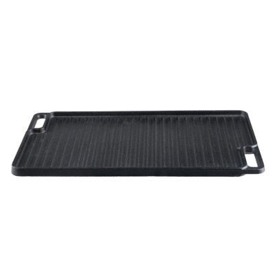 Doppelseitige Grillplatte aus Gusseisen, 46x26 cm - Gusseisenplatte