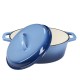 Emaillierter Gusseisen Topf, Blau, oval, 33x27cm | Gusseisen Topf |  |