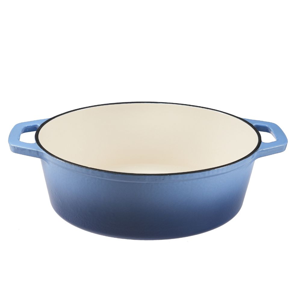 Emaillierter Gusseisen Topf, Blau, oval, 33x27cm | Gusseisen Topf |  |