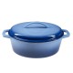 Emaillierter Gusseisen Topf, Blau, oval, 33x27cm | Gusseisen Topf |  |