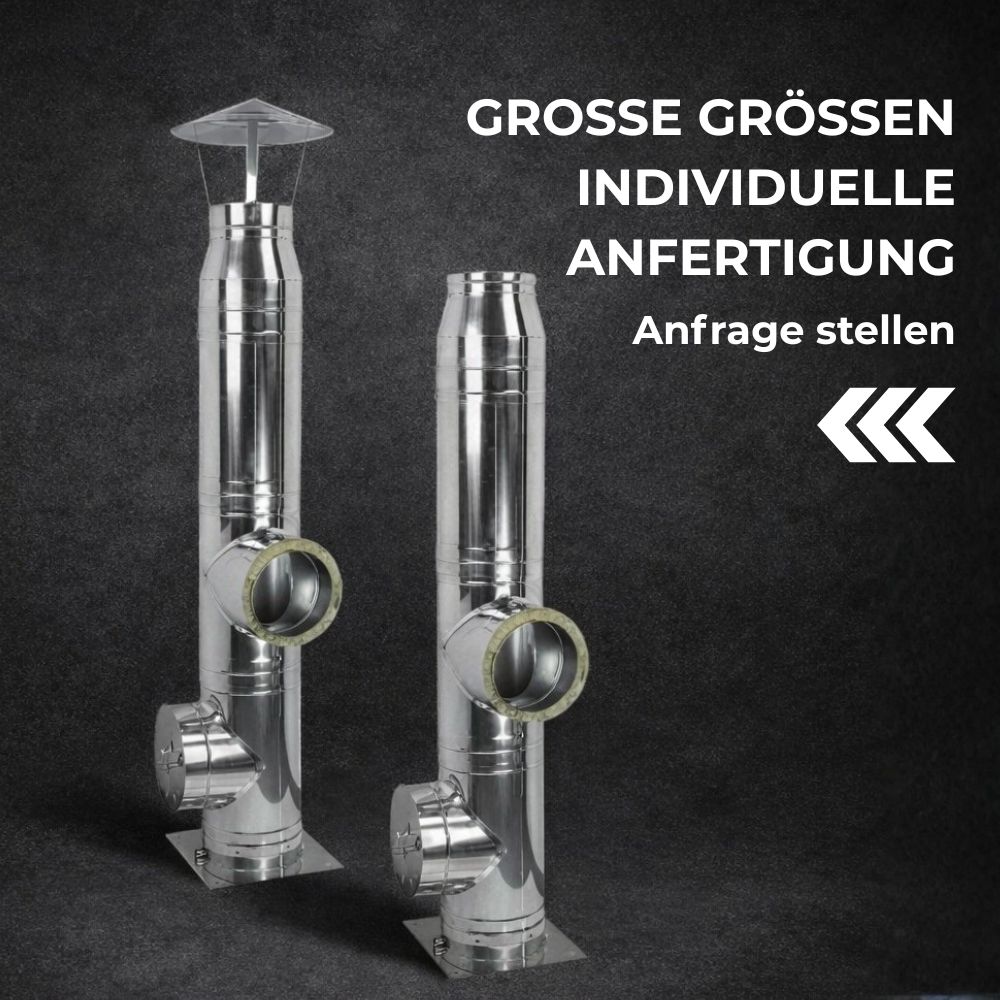 Großformatige Schornsteinzüge auf Bestellung | Doppelwandiger Edelstahlschornstein | Schornstein |