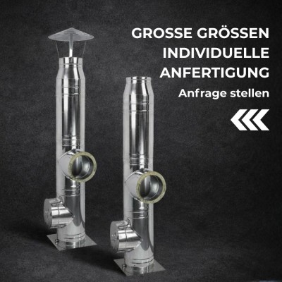 Großformatige Schornsteinzüge auf Bestellung - Doppelwandiger Edelstahlschornstein