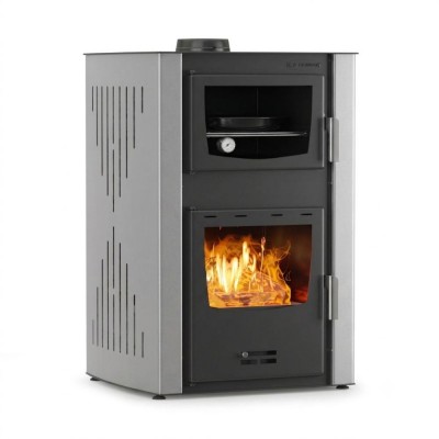 Kaminofen, Holzofen Wasserführend mit Backfach Velmora Fire ATS HYDRO ΜΑSΙΝΑ 90-25 Grau, 25kW - Produktvergleich