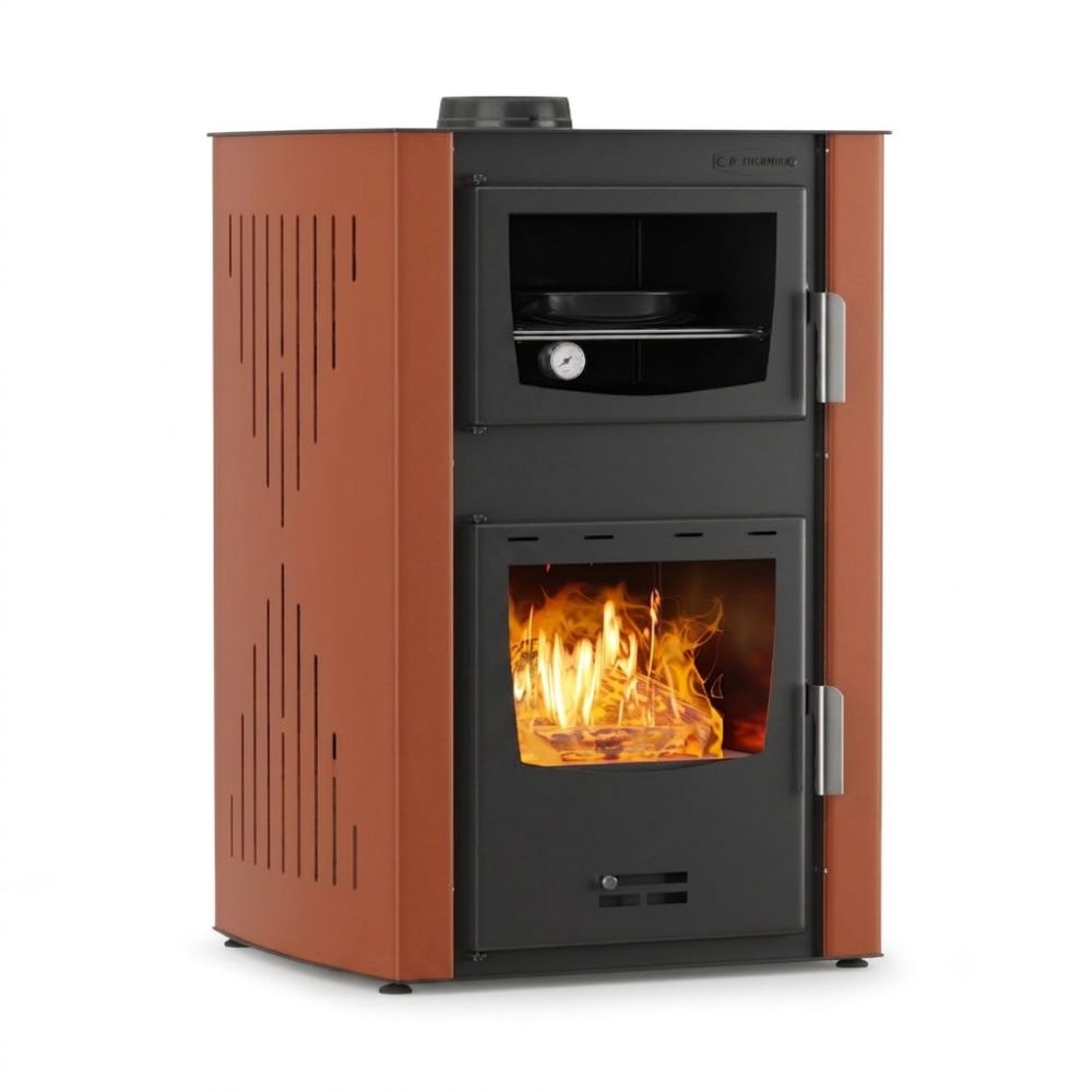 Kaminofen, Holzofen Wasserführend mit Backfach Velmora Fire ATS HYDRO ΜΑSΙΝΑ 90-25 Terrakotta, 25kW | Holzofen | Kaminofen |