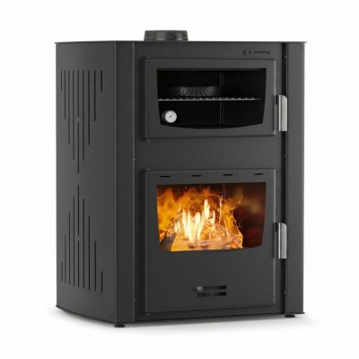 Kaminofen, Holzofen Wasserführend mit Backfach Velmora Fire ATS HYDRO ΜΑSΙΝΑ 90-30 Schwarz, 35kW - Produktvergleich