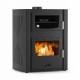 Kaminofen, Holzofen Wasserführend mit Backfach Velmora Fire ATS HYDRO ΜΑSΙΝΑ 90-30 Schwarz, 35kW | Holzofen | Kaminofen |