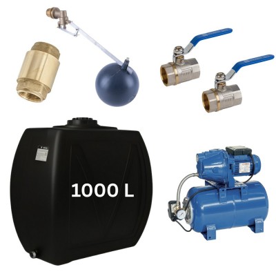 Kit „Trinkwasser 1000L“ mit Wassertank Narrow Mavil (Schwarz) und Hauswasserwerk Speroni - Produktvergleich