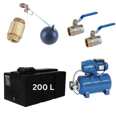 Kit „Trinkwasser 200L“ mit Wassertank Loft Mavil (schwarz) und Hauswasserwerk Speroni - Produktvergleich