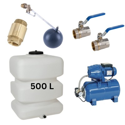 Kit „Trinkwasser 500L“ mit Wassertank Mavil (weiß, rechteckig) und Hauswasserwerk Speroni - Produktvergleich