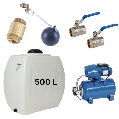 Kit „Trinkwasser 500L“ mit Wassertank Narrow Mavil (weiß) und Hauswasserwerk Speroni - Produktvergleich