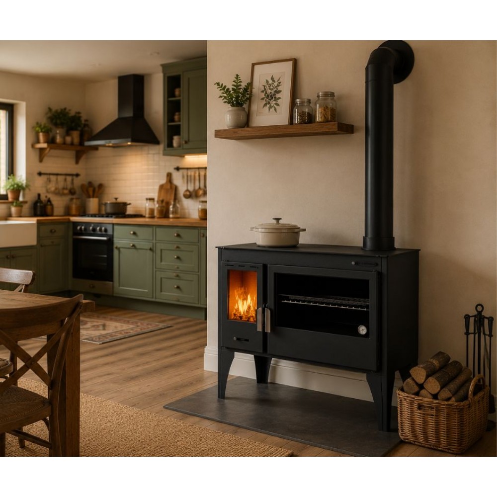 Küchenofen / Küchenhexe mit Backofen und Kochplatte Balkan Energy ATS ΜΑSΙΝΑ PLUS 500, 11.2kW | Holzofen | Kaminofen |