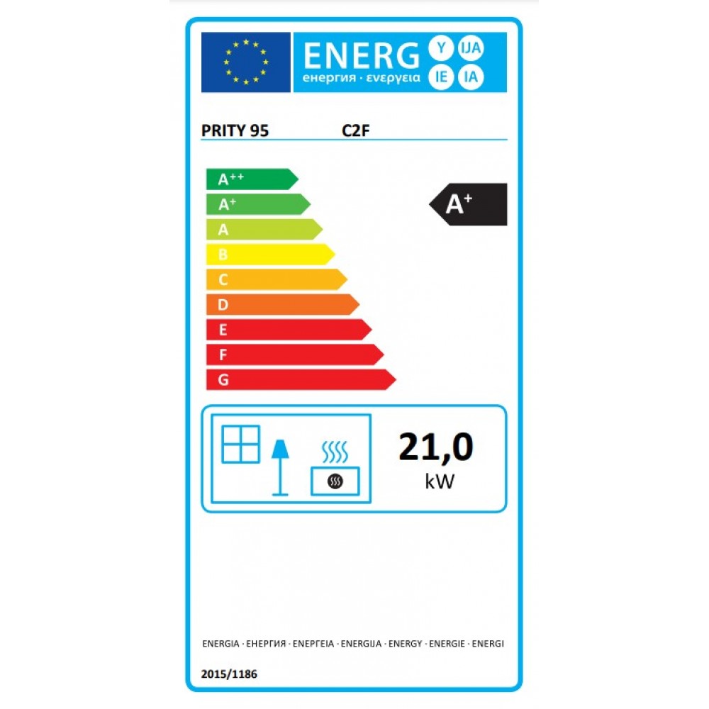 Kamineinsatz, Kamin Prity Modell C2F, Gebläse, Gusseisentür, Leistung 21kW | Kamineinsatz | Kamin |