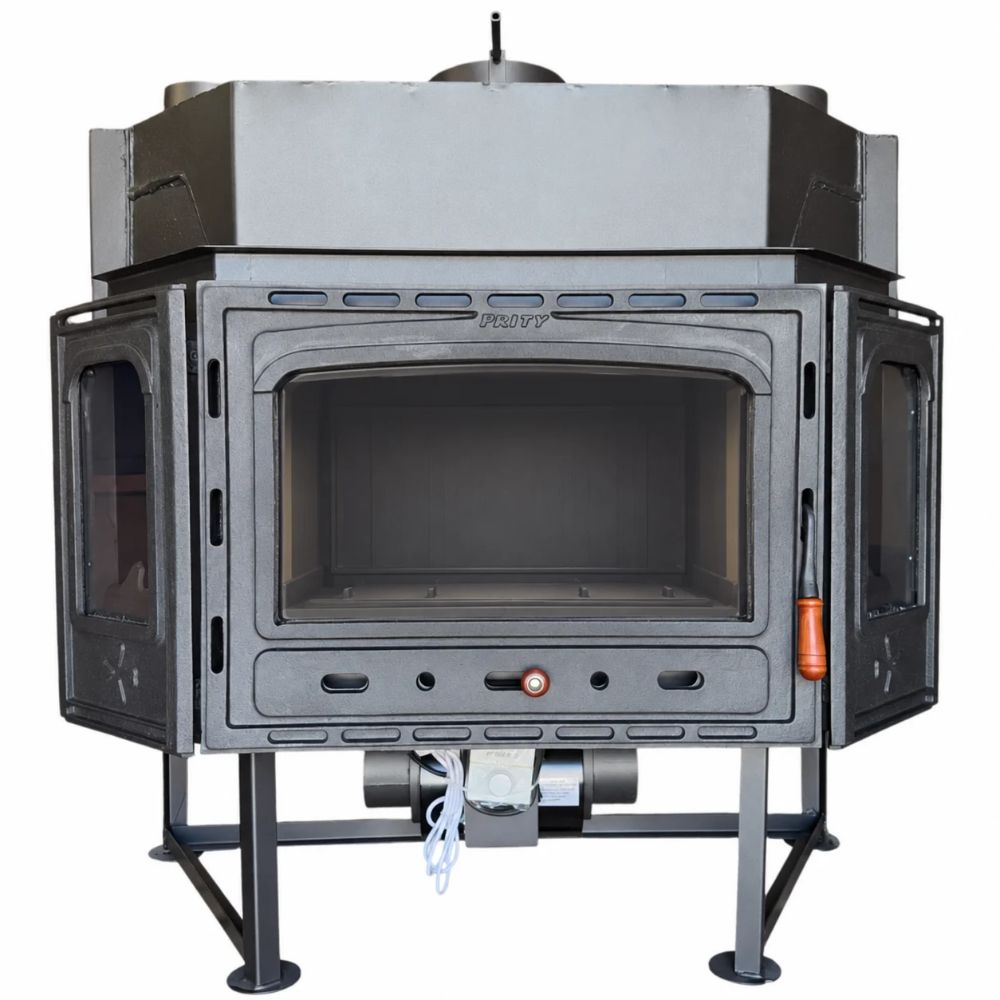 Kamineinsatz, Kamin Prity, Modell TCF, Leistung 18.5kW, Gebläse, Gusseisentür, Panoramablick | Kamin | Kamineinsatz |