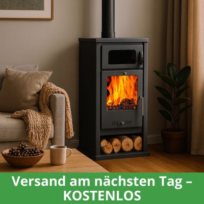 Kaminofen, Holzofen mit Backfach Balkan Energy, Modell Troy, Leistung 7.8kW - Produktvergleich