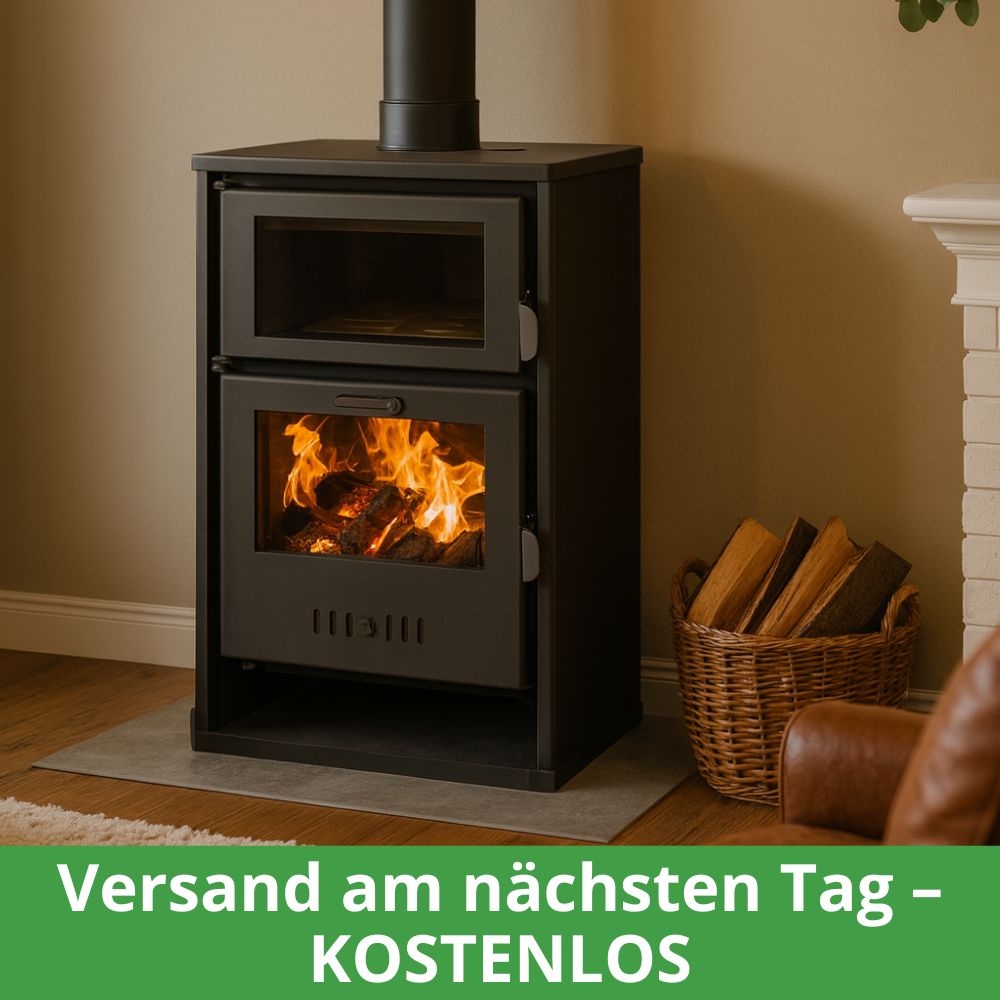 Kaminofen, Holzofen Wasserführend mit Backfach Balkan Energy, Modell Suzana, 11.6kW - 17.5kW Kaminofen, Holzofen Wasserführend mit Backfach Balkan Energy, Modell Suzana, 11.6kW - 17.5kW