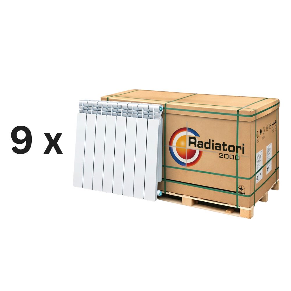 Komplettes Set Aluminium Heizkörper Helyos Evo H600, 9 Stück x 10 Segmente | Aluminium Heizkörper | Heizkörper |