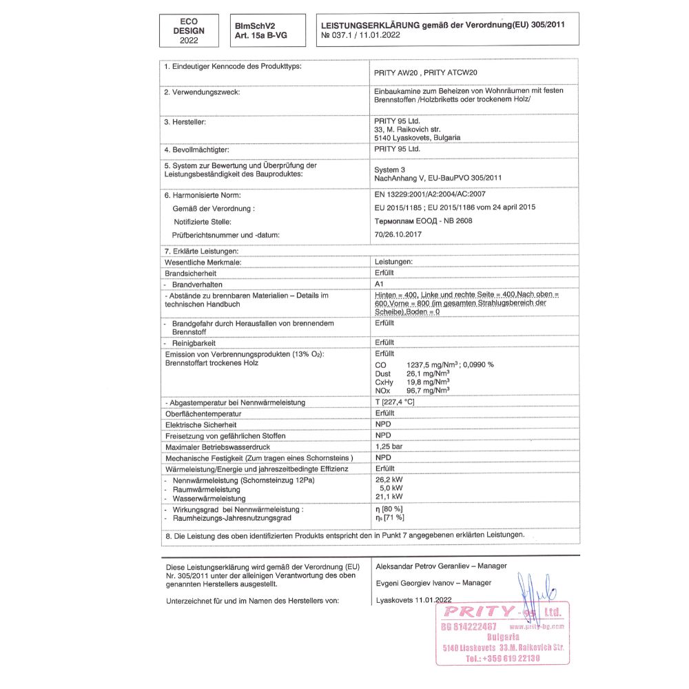Kamineinsatz Wasserführend, Kamin Prity, Modell A W20, Leistung 26.1kW, Eckplatzierung | Kamineinsatz | Kamin |
