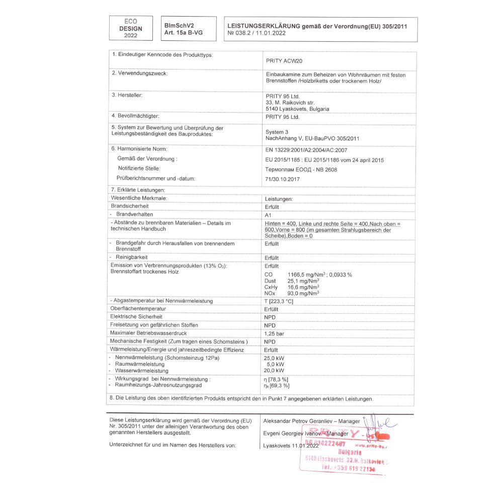 Kamineinsatz Wasserführend, Kamin Prity, Modell AC W20, Leistung 25kW, Eckplatzierung, Gusseisentür | Kamineinsatz Wasserführend | Kamin |