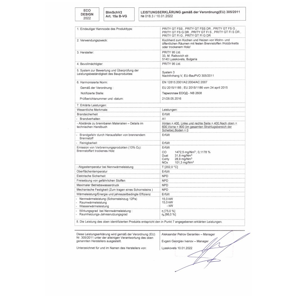 Küchenofen / Küchenhexe Prity GT Rot, Leistung 15 kW | Küchenofen / Küchenhexe |  |