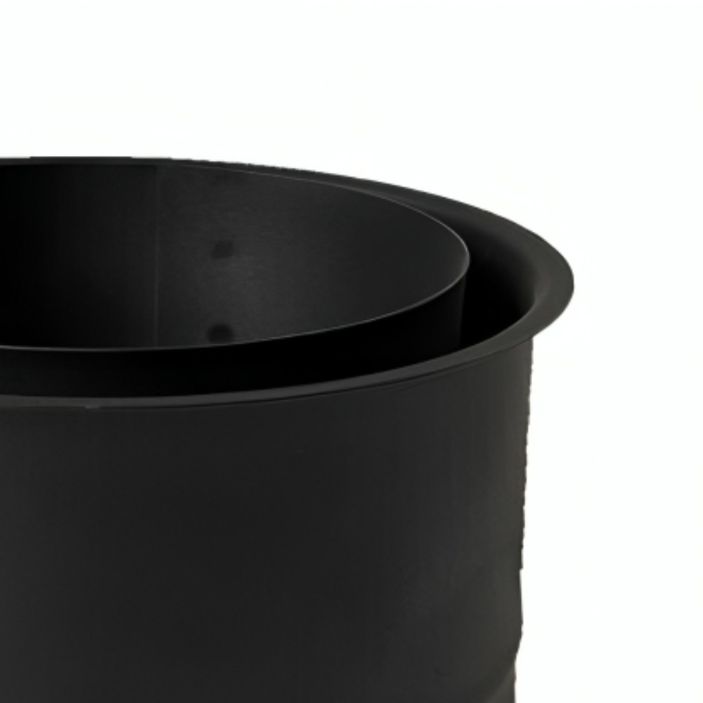 Rauchrohrrosette MK NERO doppelt, Stahl, Schwarz, 115 mm, Ø130 | Ofenrohre | Schornstein |