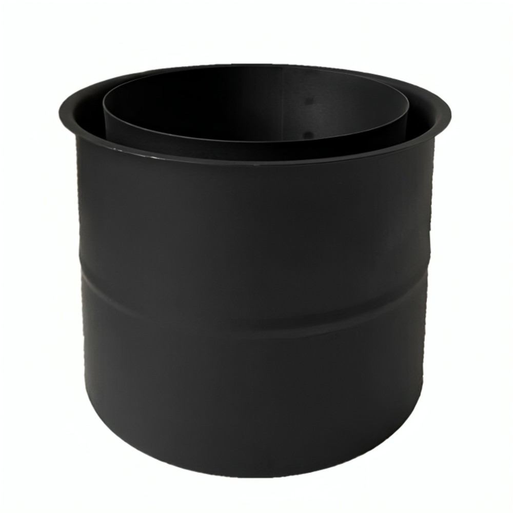 Rauchrohrrosette MK NERO doppelt, Stahl, Schwarz, 115 mm, Ø130 | Ofenrohre | Schornstein |
