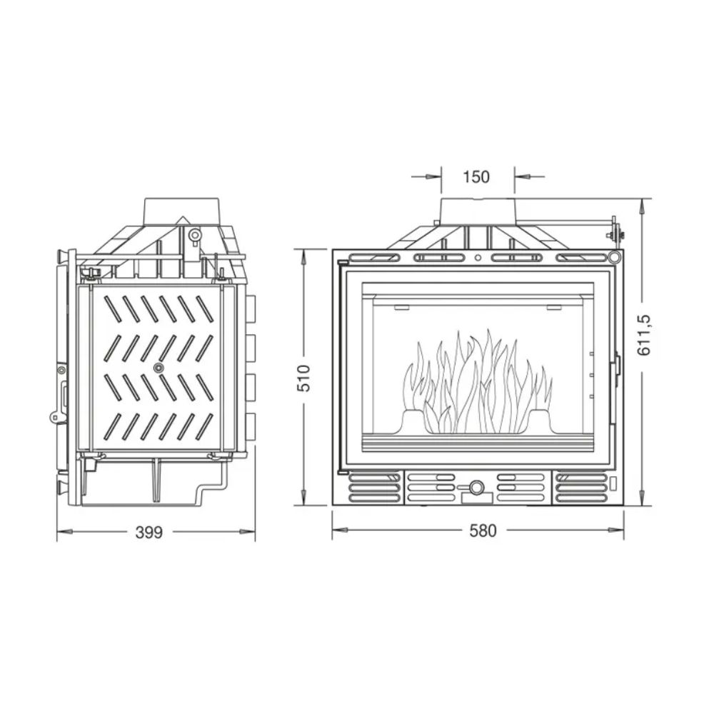 Kamin UNIFLAM 600 PLUS ECO mit Drosselklappe, 8 kW | Kamineinsatz | Kamin |
