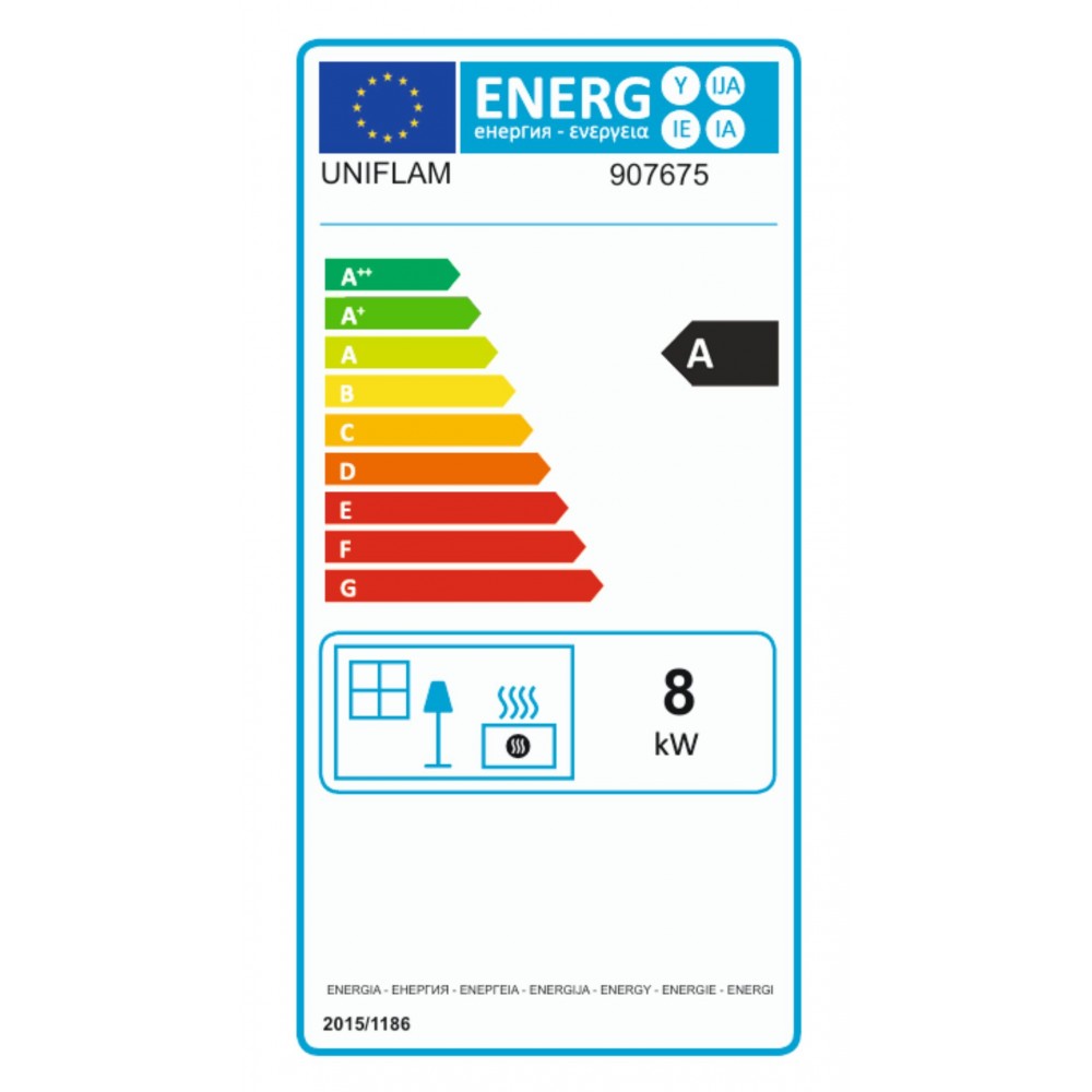 Kamin UNIFLAM 700 ECO mit Drosselklappe und Luftzufuhr, 8 kW | Kamineinsatz Gusseisen | Kamin |