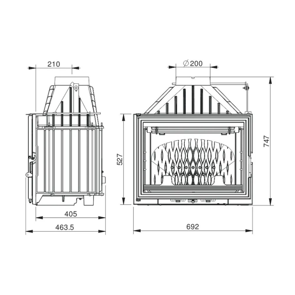 Kamin UNIFLAM 700 LUX ECO mit Drosselklappe, 12 kW | Kamineinsatz | Kamin |