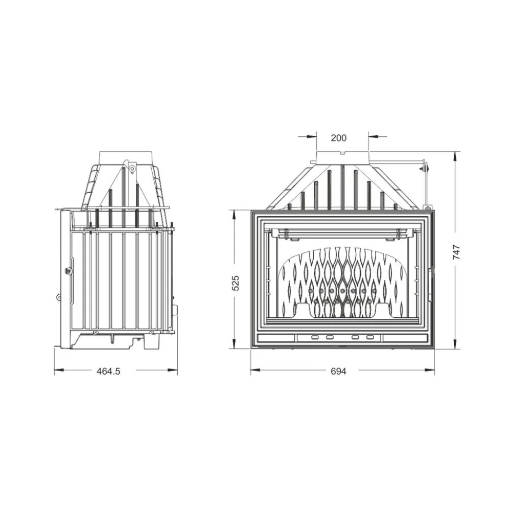 Kamin UNIFLAM 700 OPTIMA ECO mit Drosselklappe, 12 kW | Kamineinsatz | Kamin |