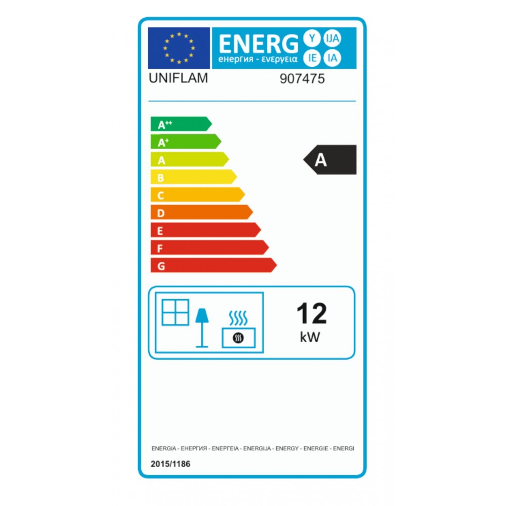 Kamin UNIFLAM 700 OPTIMA ECO mit Drosselklappe und Luftzufuhr, 12 kW | Kamineinsatz | Kamin |