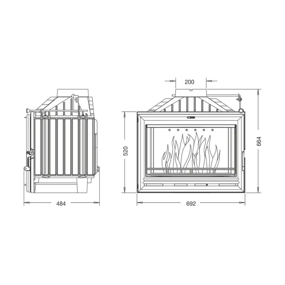 Kamin UNIFLAM 700 OPTION ECO mit Drosselklappe, 10 kW | Kamineinsatz | Kamin |