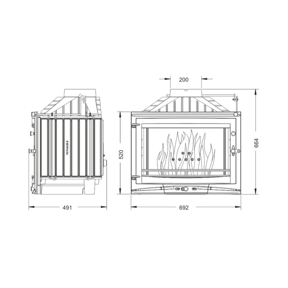 Kamin UNIFLAM 700 SELENIC ECO mit Drosselklappe und Luftzufuhr, 10 kW | Kamineinsatz Gusseisen | Kamin |