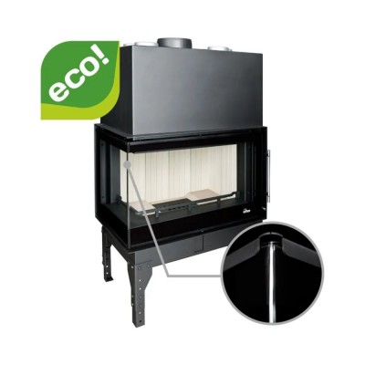 Kamin UNIFLAM 760 EVO PBS mit Luftkanälen und Luftzufuhr, gebogenes Glas, linke Seite, 10 kW - Produktvergleich