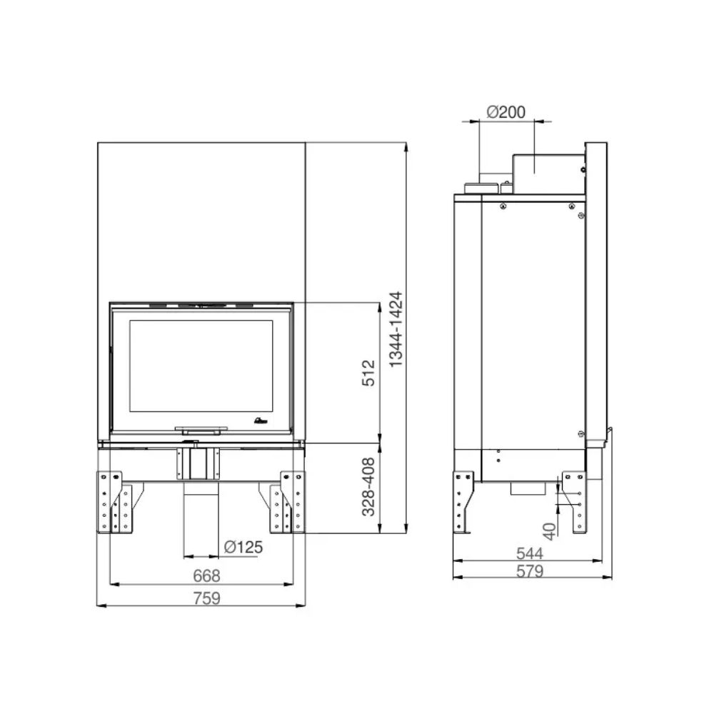 Kamin UNIFLAM 760 EVO mit Hebetür und Luftzufuhr, 11 kW | Kamineinsatz | Kamin |