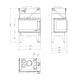 Kamin UNIFLAM 860 DURO mit Luftkanälen und Luftzufuhr, linke Seite, 14,1 kW | Kamineinsatz Modern | Kamin |