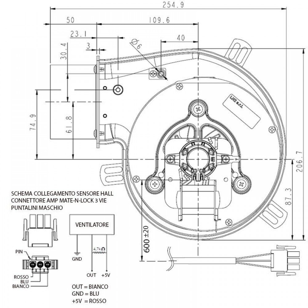 Rauchgasgebläse für Pelletofen Eco Spar, Nordica Extraflame, Palazzetti, Piazzetta, Sideros, Palladio und andere, 160m³/h 50W 300Pa | Gebläse und Ventilator Pelletofen | Pelletofen Ersatzteile |