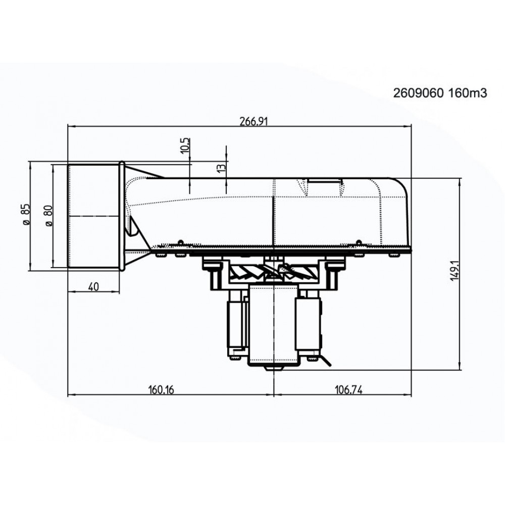 Smoke extractor fan 162m³/h 57W 310Pa | Pelletofen Ersatzteile | Ersatzteile |