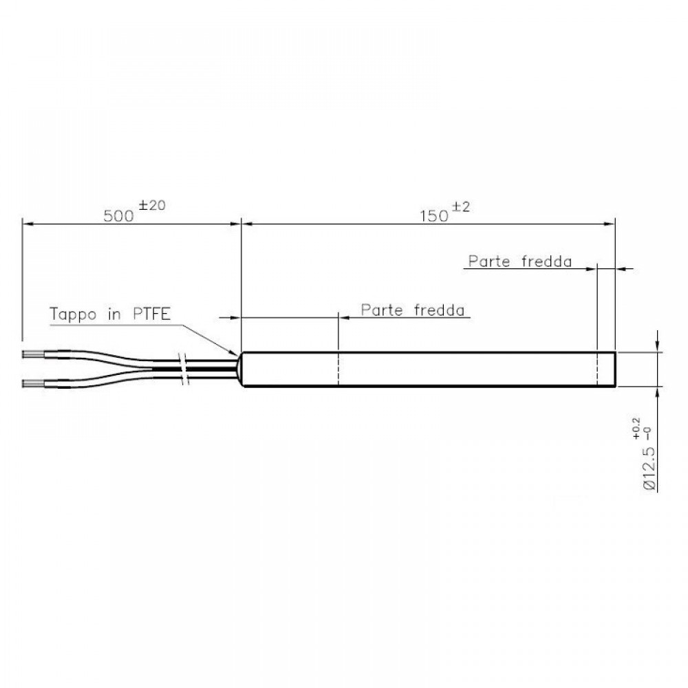 Glühzünder / Zünder für Pelletofen, Gesamtlänge 150mm, 250W | Glühzünder Pelletofen | Pelletofen Ersatzteile |