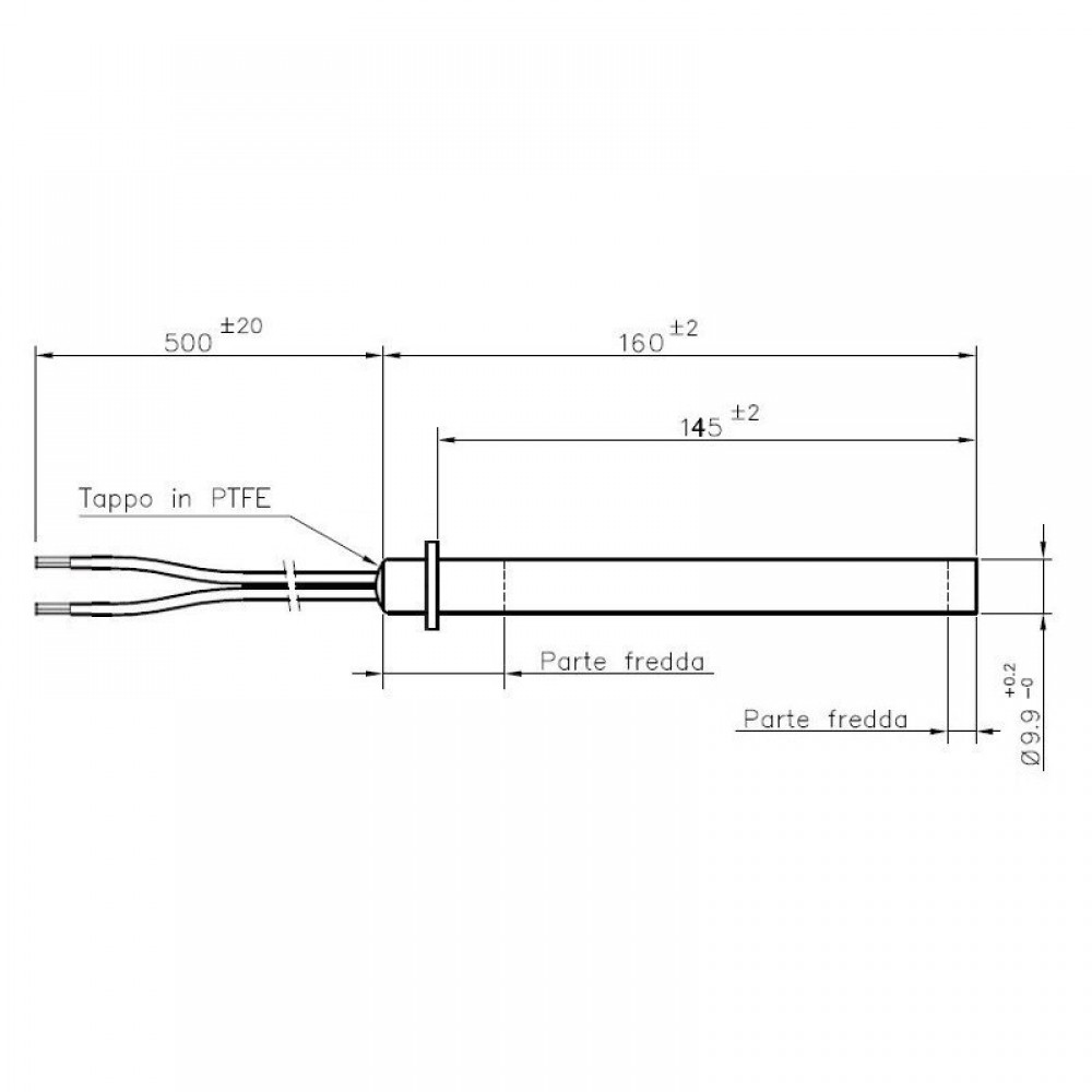 Glühzünder / Zünder für Pelletofen, Gesamtlänge 160mm, 250W | Glühzünder Pelletofen | Pelletofen Ersatzteile |