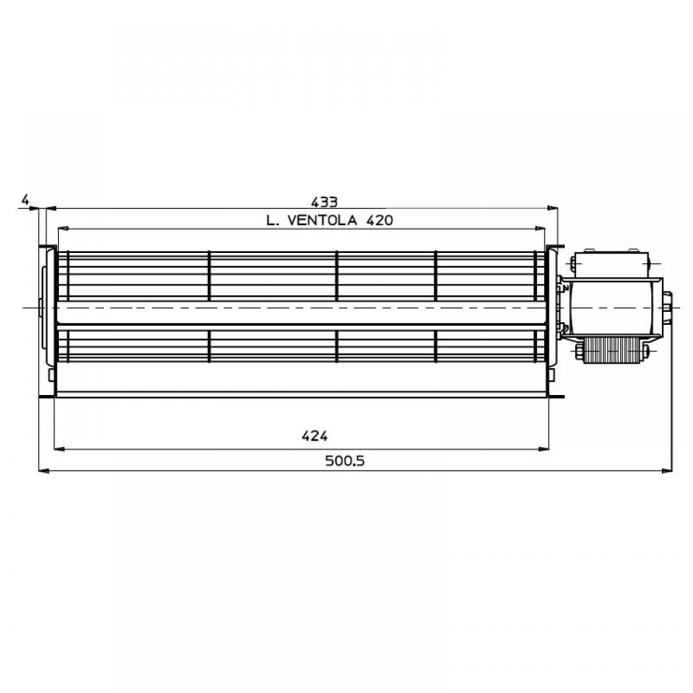 Tangentialventilator für Pelletofen Deville Ø60 mm, fließen 280 m³/h | Pelletofen Ersatzteile | Ersatzteile |