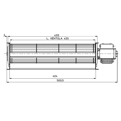 Tangentialventilator für Pelletofen Deville Ø60 mm, fließen 280 m³/h - Ersatzteile