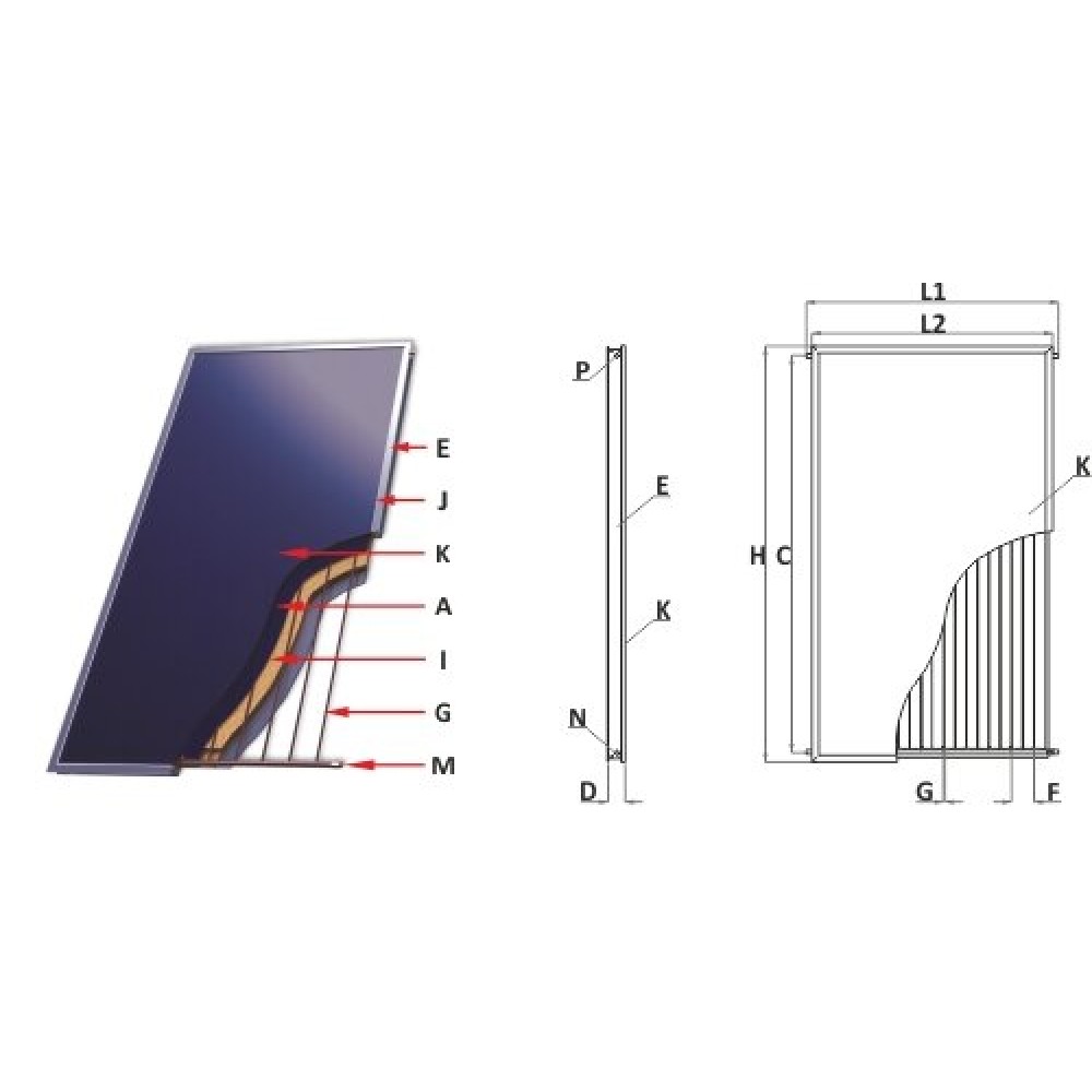 Solarkollektor Sunsystem, Modell Select New Line, 2,5 qm, Flachkollektor | Flachkollektoren | Solarthermie |